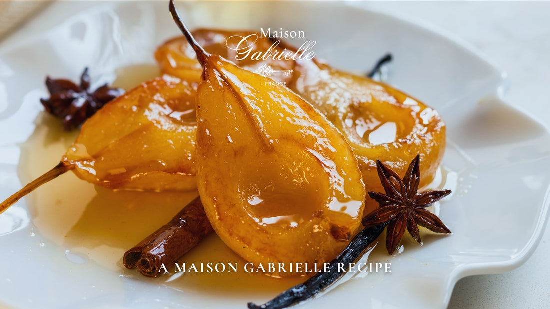 Poached Pears in A Juniper Spiced Syrup Recipe