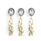 Maison Gabrielle Michael Aram Mistletoe Spoon Set with Decorative Gold and Silver Festive Detail