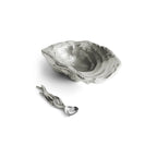 Maison Gabrielle Michael Aram Ocean Reef Salt Cellar and Spoon Set with Silver Oyster Shell Inspired Design