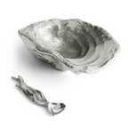 Maison Gabrielle Michael Aram Ocean Reef Salt Cellar and Spoon Set in Luxury Silver Finish